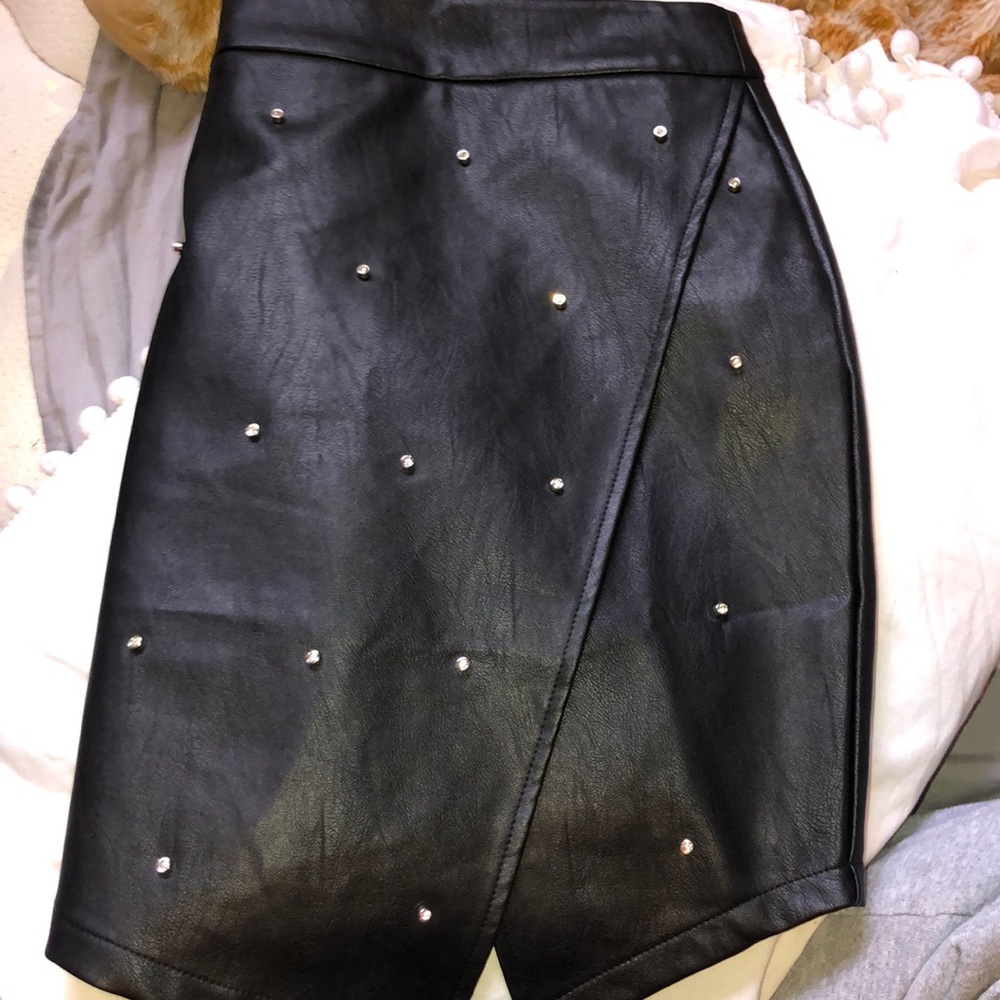 Revolve leather skirt